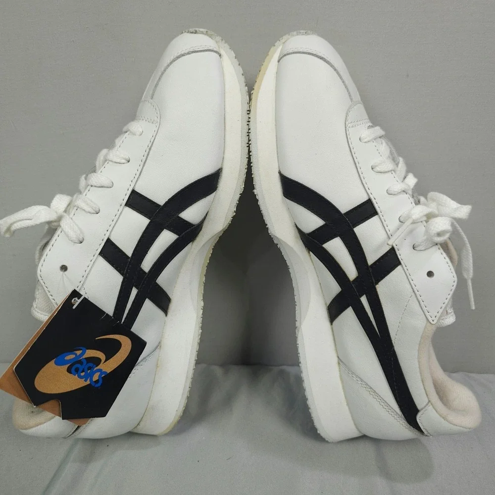 Vintage Asics Cheer Shoes Women 9.5 White Black Leather NCA Cheerleading